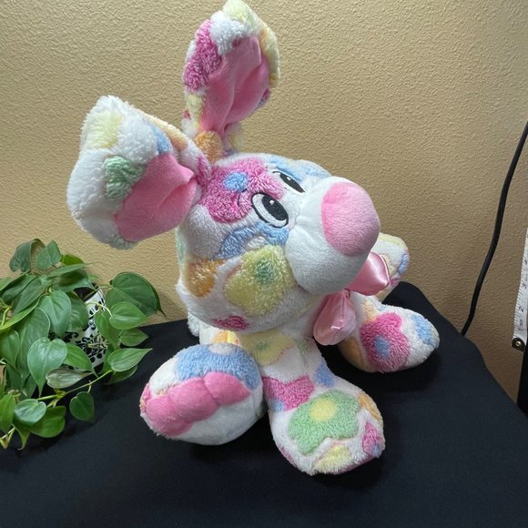 Dan Dee Collectors Choice Easter Bunny Rabbit Plush Flowers Spring Pink - Picture 2 of 5